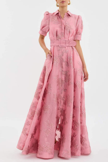 Élise - Robe à manches courtes bouffantes pour femme Rose 1