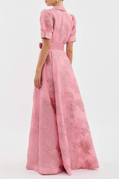 Élise - Robe à manches courtes bouffantes pour femme Rose 2