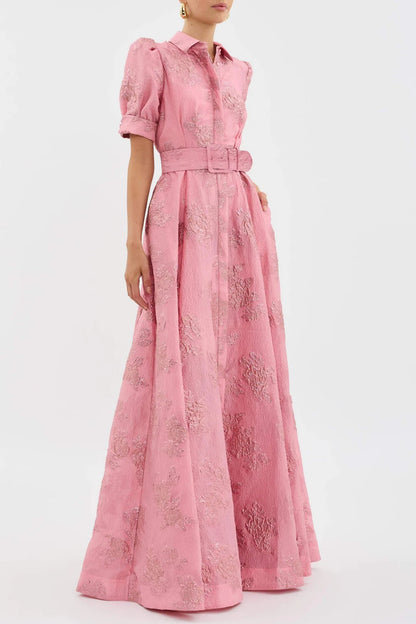 Élise - Robe à manches courtes bouffantes pour femme Rose 3