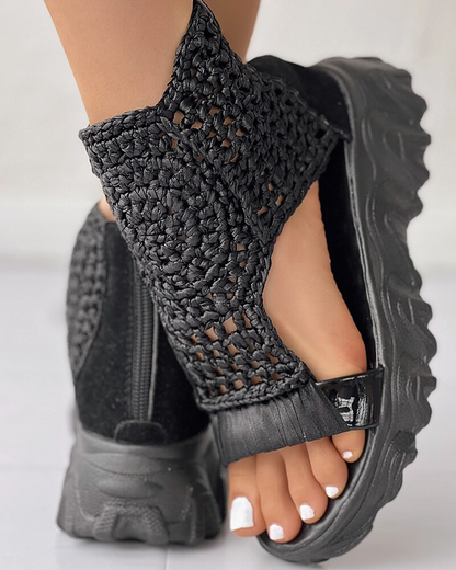 Élise – Sandales Femme Souples en Maille Confort Extensible 1