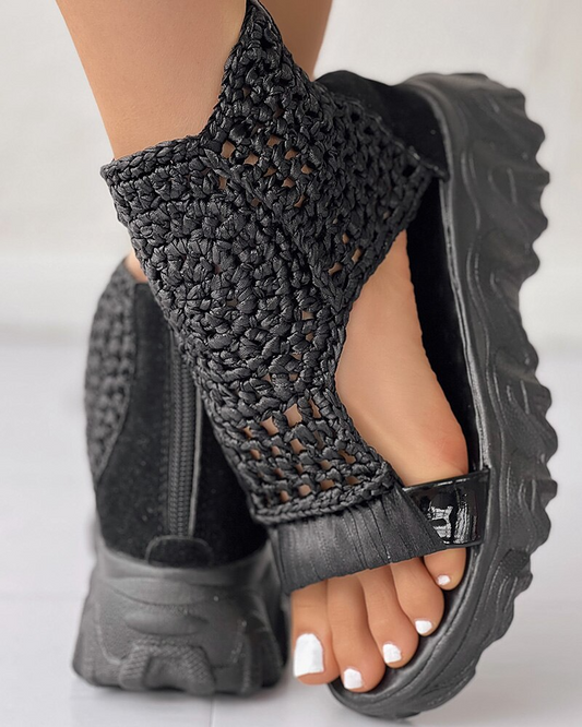 Élise – Sandales Femme Souples en Maille Confort Extensible 1