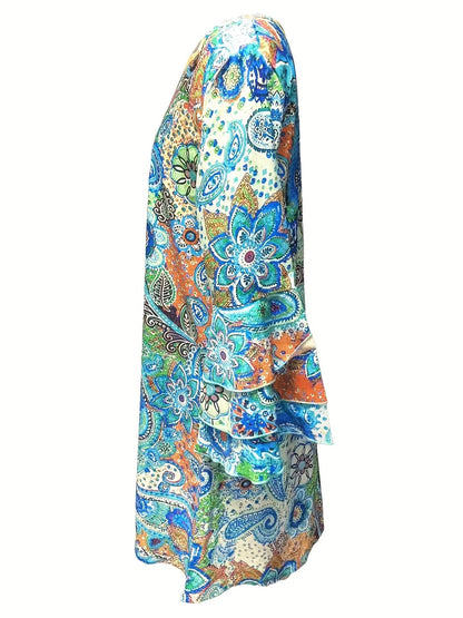 Émeraude - Robe d'été stylée et aérée Bleu 